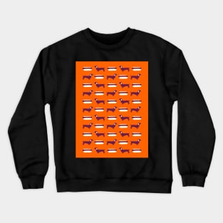 Dachshund Hot Dog by Cindy Rose Studio - Orange Crewneck Sweatshirt